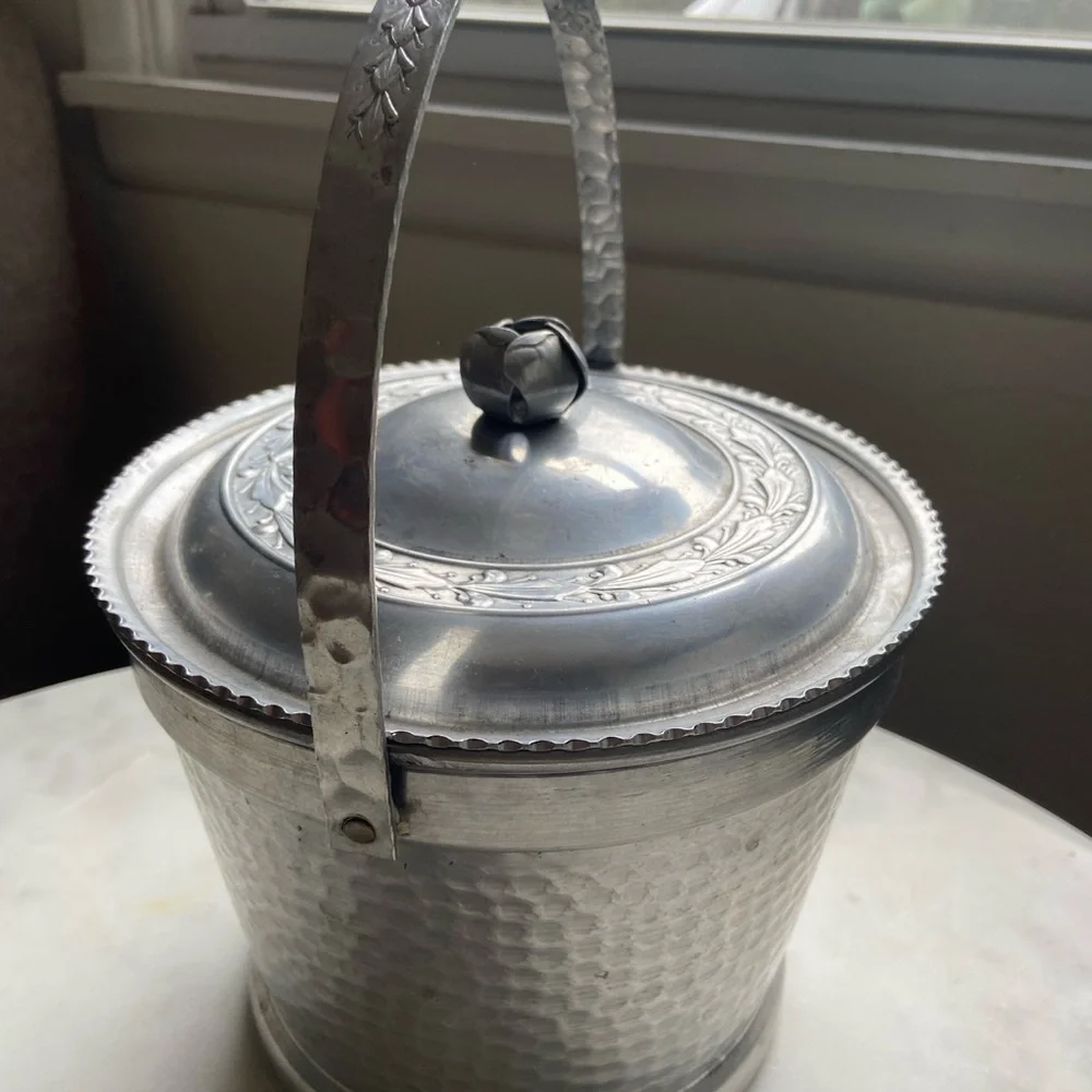 Vintage Silver Ice Bucket with Lid